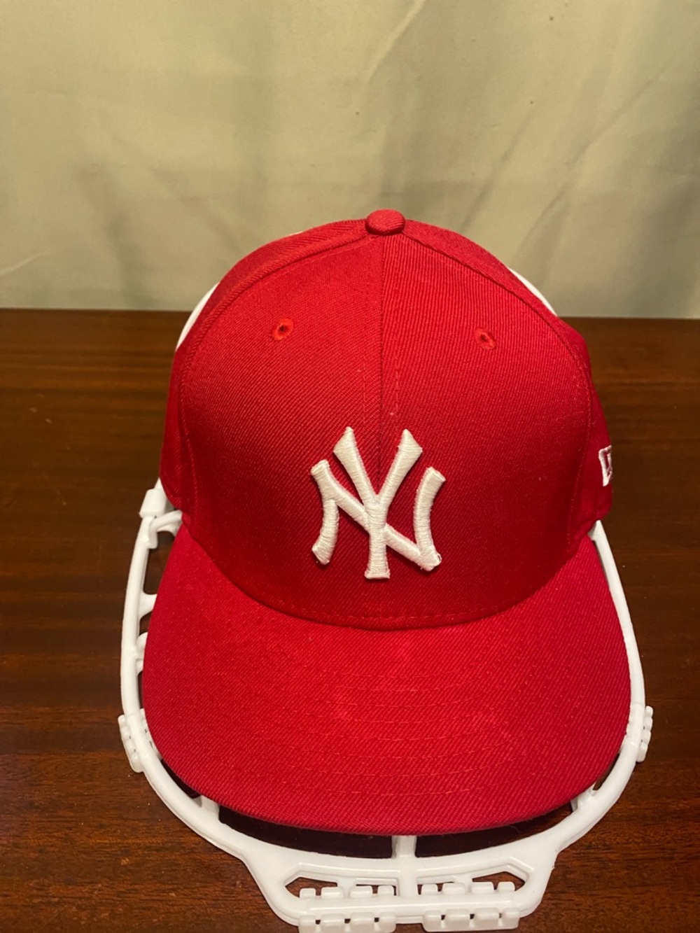 New York Yankees New Era 59Fifty MLB Baseball Cap Red with White NY Logo  7 1/2